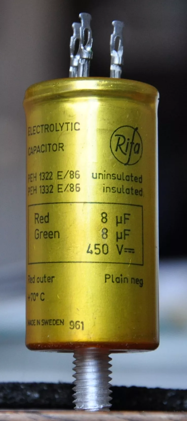 Standing 8+8uF 450V PEH1322E86 8uF+8uF 450V